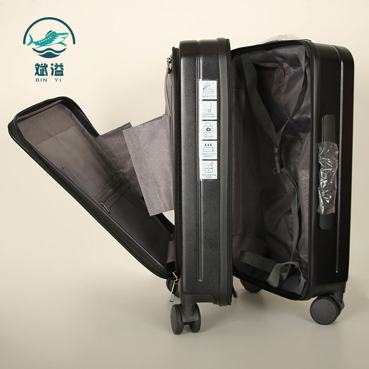 Front pocket series luggage with TSA lock & USB connector